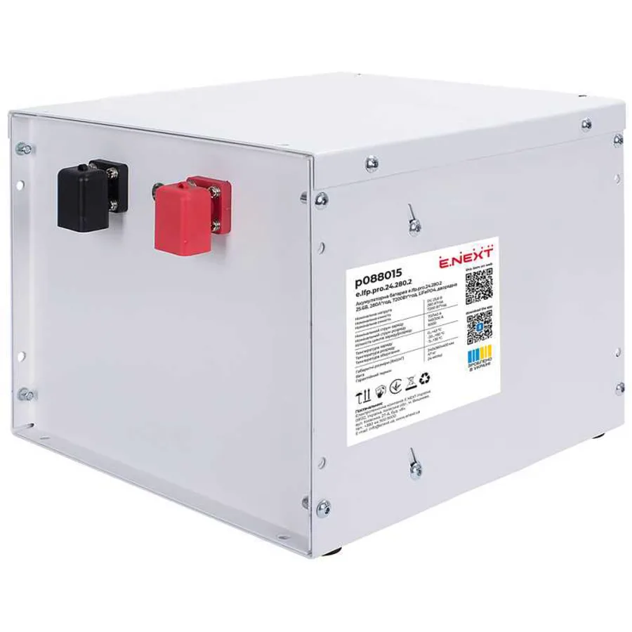 Акумуляторна батарея e.lfp.pro.24.280.2 25.6В, 280А*год, 7200Вт*год, LiFePO4, дворядна
