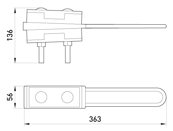 Анкерний ізольований затискач  e.i.clamp.4.70.120.zr, посилений, 70-120 кв.мм - габаритні розміри