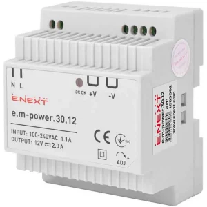 Блок живлення на DIN-рейку e.m-power.30.12 30Вт, DC12В