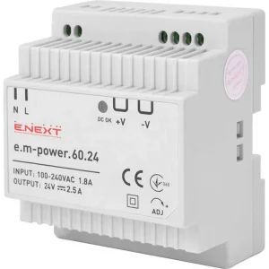 Блок живлення на DIN-рейку e.m-power.60.24 60Вт, DC24В