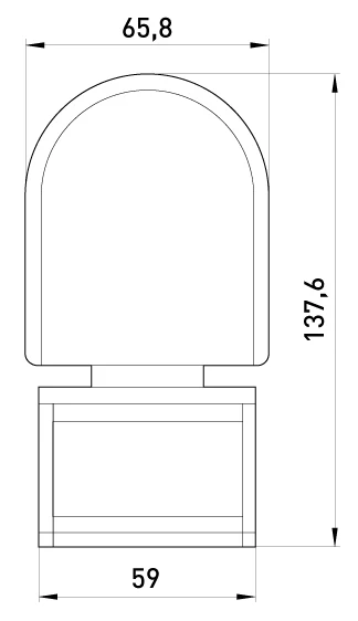 Датчик руху інфрачервоний e.sensor.pir.10F.black(чорний), 180°, IP44 - габаритні розміри