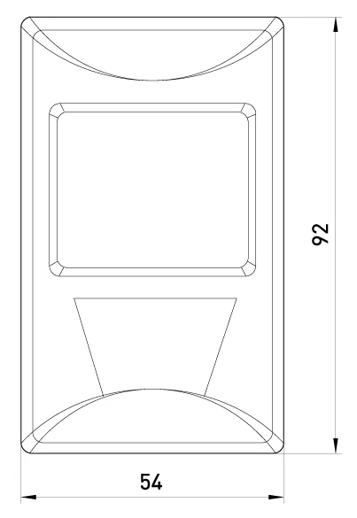 Датчик руху інфрачервоний e.sensor.pir.38.white(білий), 180°, IP20 - габаритні розміри