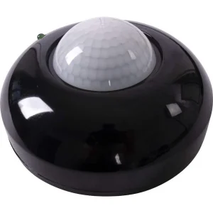 Датчик руху інфрачервоний стельовий e.sensor.pir.07.black(чорний), 360°, IP20