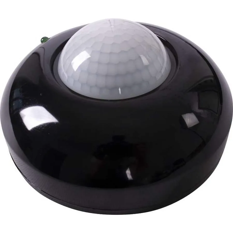Датчик руху інфрачервоний стельовий e.sensor.pir.07.black(чорний), 360°, IP20