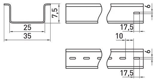 DIN-рейка e.din.stand.rail.101, 25 см - габаритні розміри