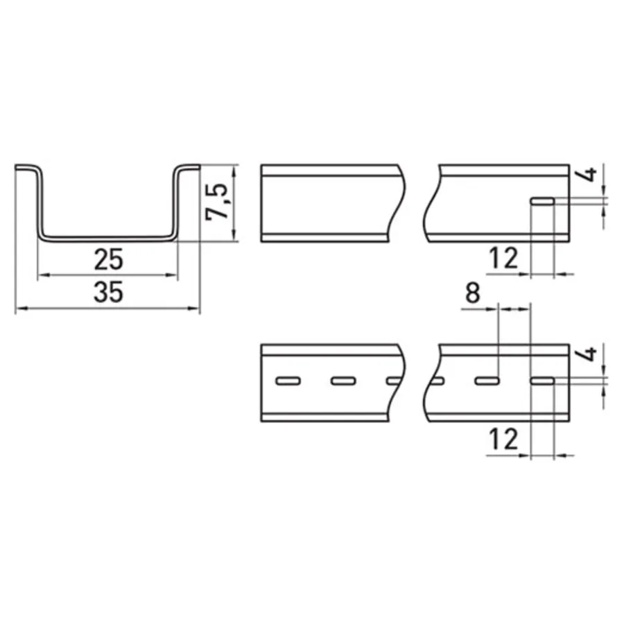 DIN-рейка e.din.stand.rail.102, 1м