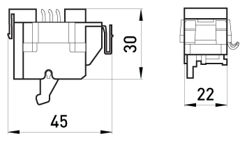 Додатковий контакт e.industrial.ukm.100.F - габаритні розміри
