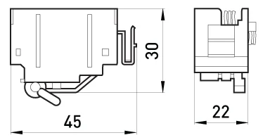 Додатковий контакт e.industrial.ukm.60.F - габаритні розміри