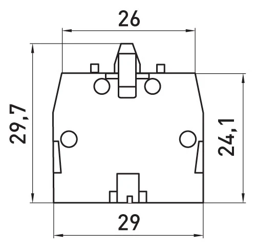 Додатковий контакт e.mb.be102 (NC) - габаритні розміри