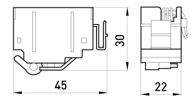 Додатковий сигнальний контакт e.industrial.ukm.60.B - габаритні розміри