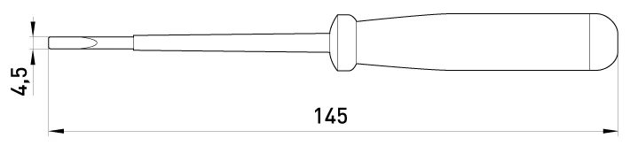 Індикатор e.tool.test03  155х4,5 прямий шліц АС100-500В - габаритні розміри