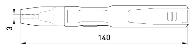 Індикатор-тестер e.tool.test09  140х3 прямий шліц АС/DC70-250В - габаритні розміри
