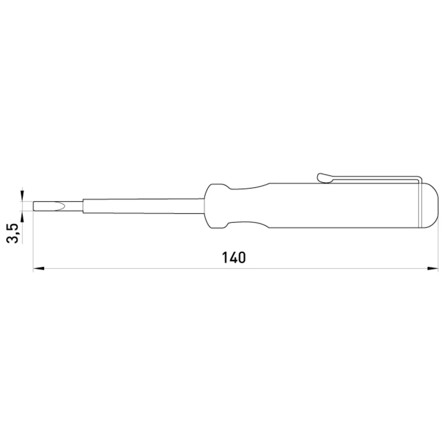 Індикатор-викрутка e.tool.test02 140х3,5 прямий шліц АС100-500В