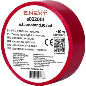 Ізолента e.tape.stand.10.red, червона (10м)