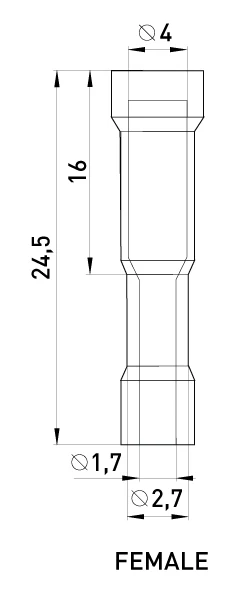 Ізольований наконечник e.terminal.stand.frd1.25.156.red (blt.f.0,5.1,5), 100шт - габаритні розміри