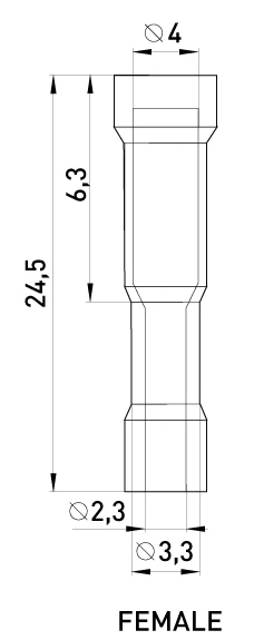 Ізольований наконечник e.terminal.stand.frd2.156.blue (blt.f.1,5.2,5), 100шт - габаритні розміри