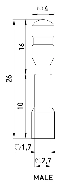 Ізольований наконечник e.terminal.stand.mpd2.156.blue (blt.m.1,5.2,5), 100шт - габаритні розміри