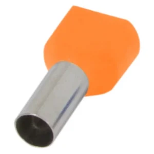 Ізольований наконечник e.terminal.stand.te.2.0.75.orange (TE7508 orange) 2x0,75 кв.мм, помаранчевий, 100шт