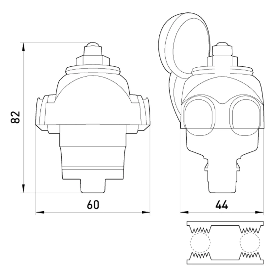 Ізольований проколюючий затискач e.pricking.clamp.pro.10.95.10.95, 10-95 кв.мм/10-95 кв. мм