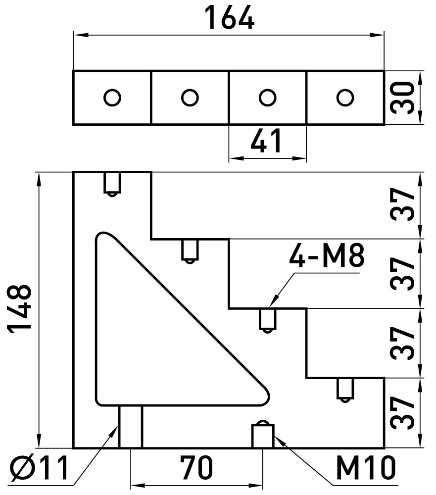 Ізолятор ступінчатий e.step.ct4-40 600A - габаритні розміри