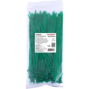 Кабельна стяжка e.ct.stand.150.4.green (100шт), зелена