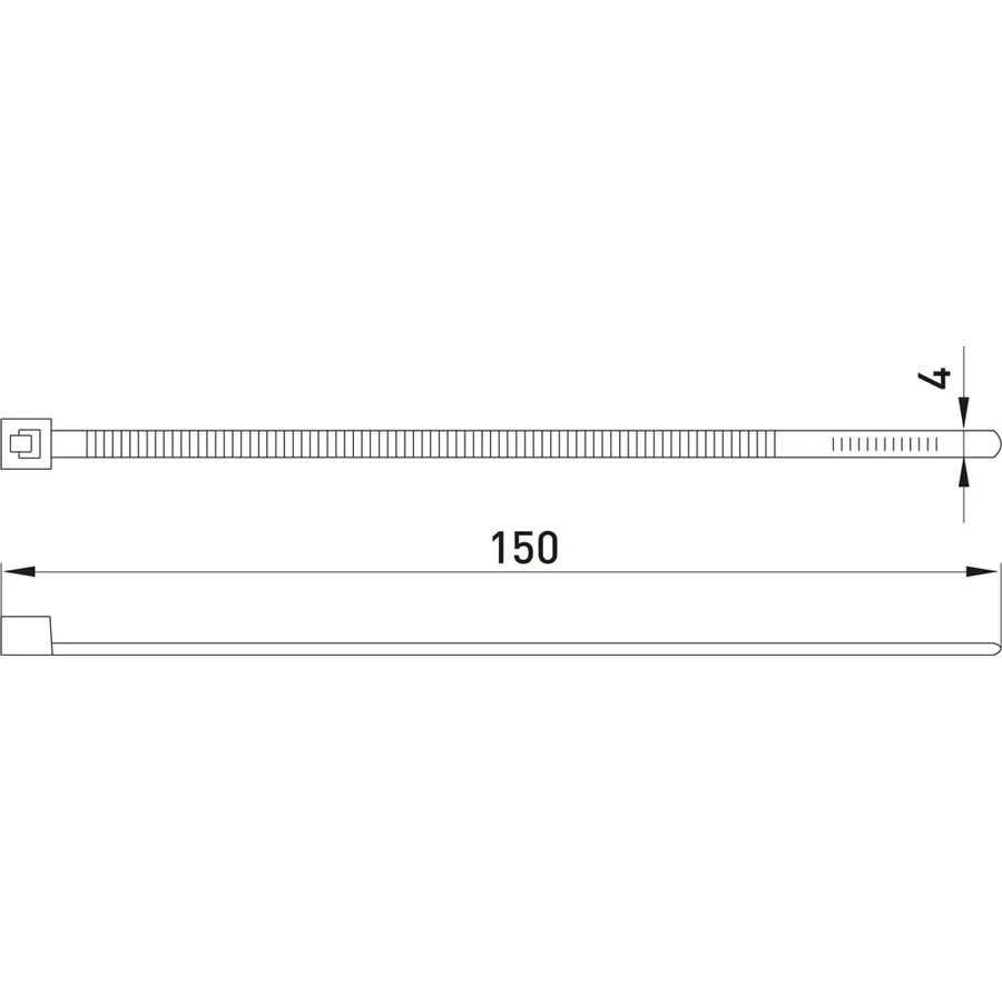 Кабельна стяжка e.ct.stand.150.4.white (100шт), біла