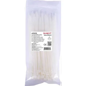 Кабельна стяжка e.ct.stand.150.4.white (100шт), біла