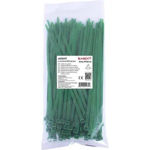 Кабельна стяжка e.ct.stand.200.3.green (100шт), зелена