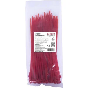 Кабельна стяжка e.ct.stand.200.5.red (100шт), червона