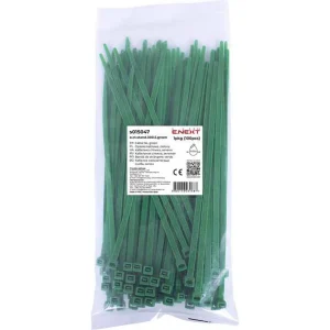 Кабельна стяжка e.ct.stand.300.5.green (100шт), зелена