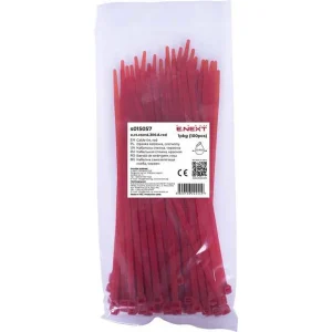 Кабельна стяжка e.ct.stand.300.8.red (100шт), червона