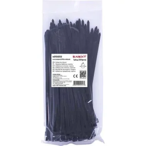 Кабельна стяжка e.ct.stand.370.4.black (100шт), чорна