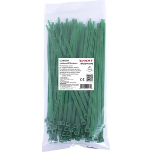 Кабельна стяжка e.ct.stand.370.4.green (100шт), зелена