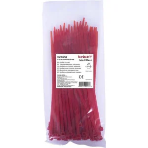 Кабельна стяжка e.ct.stand.400.8.red (100шт), червона