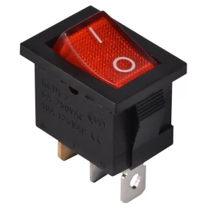 KCD1-2-101N R/B 220V Перемикач 1 клав. червоний з підсвічуванням