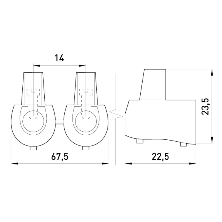Кінцевий клемник e.tc.end.stand.5.6, 5шт, 6 кв.мм