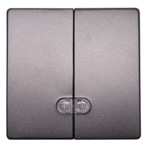 Клавіша e.lux.11881L.pn.l.anthracite.shrink подвійна "антрацит" з підсвіткою (запаяна в п/е)