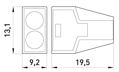 Клемна колодка e.lc.pro.ac.2 - габаритні розміри