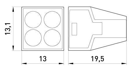 Клемна колодка e.lc.pro.ac.4 - габаритні розміри