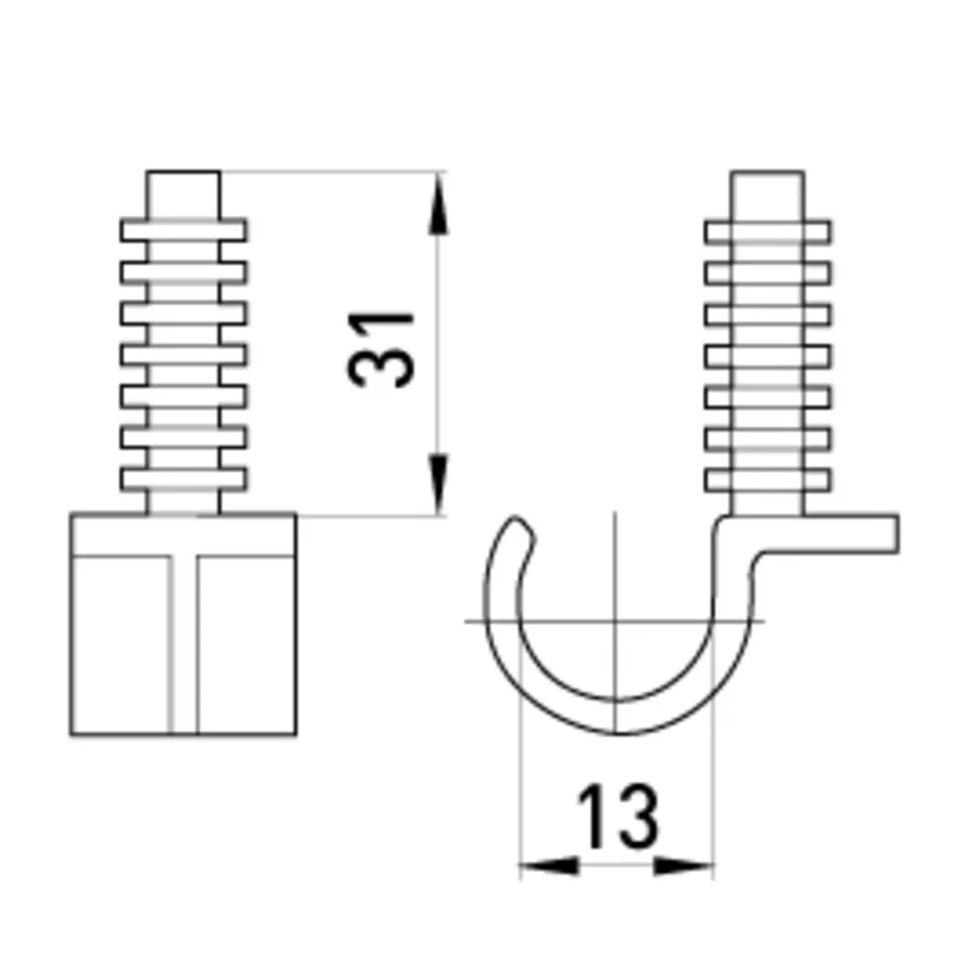 Кліпса e.pipe.uni.clip.stand.14 для труби д.14 універсальна з дюбелем
