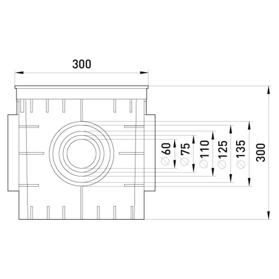 Колодязь кабельний пластиковий e.manhole.300.300.300.cover, 300х300х300мм, з кришкою