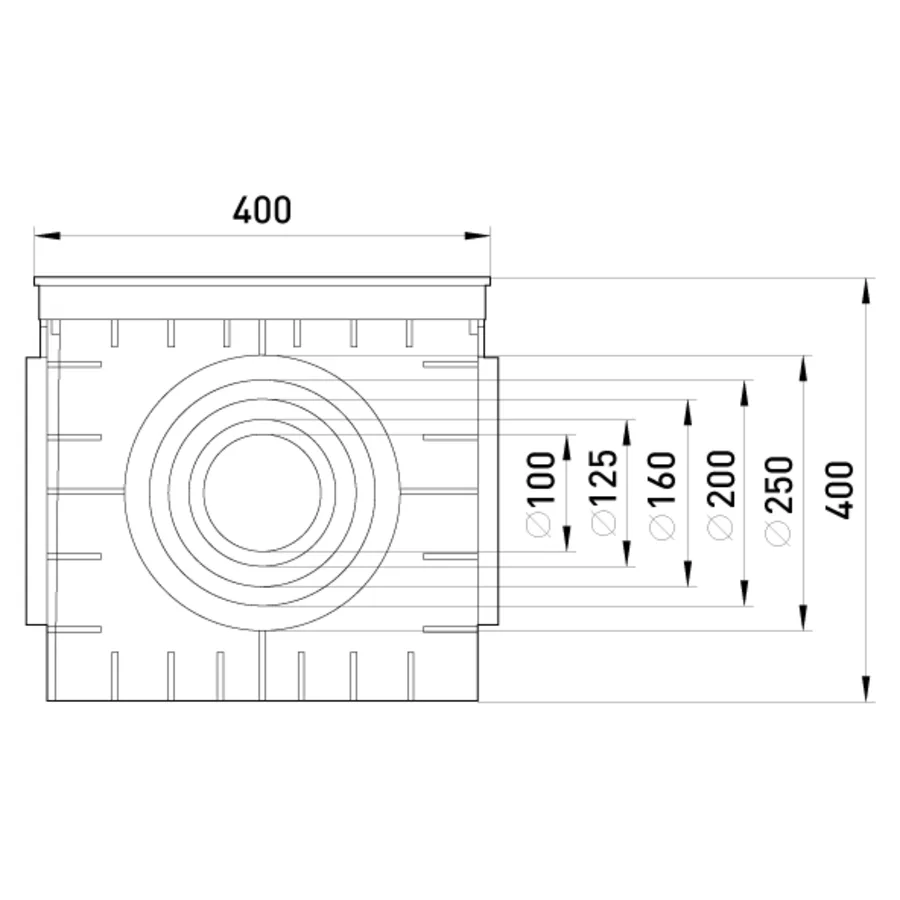Колодязь кабельний пластиковий e.manhole.400.400.400.cover, 400х400х400мм з кришкою