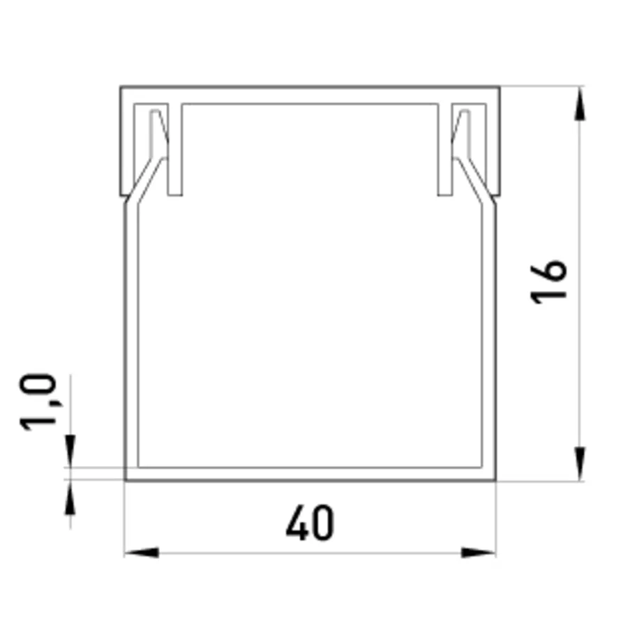 Короб пластиковий e.trunking.stand.40.16, 40х16мм, 2м