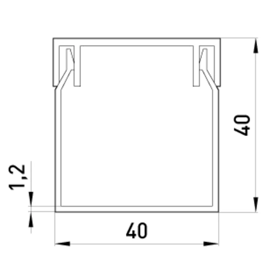 Короб пластиковий e.trunking.stand.40.40, 40х40мм, 2м