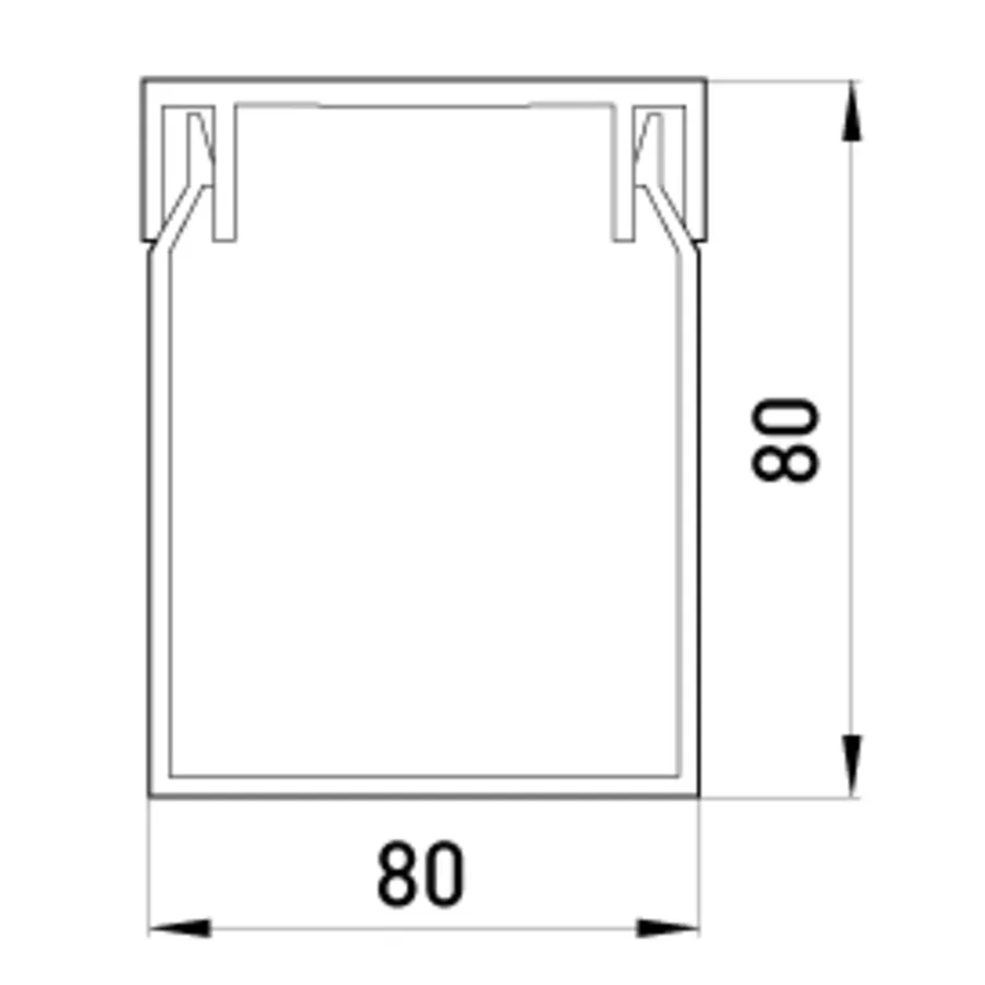 Короб пластиковий перфорований e.trunking.perf.stand.80.80, 80х80мм, 2м