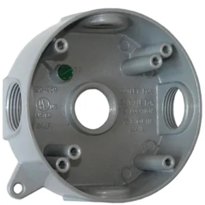 Коробка розподільча (монтажна) металева без кришки e.industrial.pipe.db.round.thread.5.x.3/4", кругла  на 5 різьбових вводів для труб 3/4"