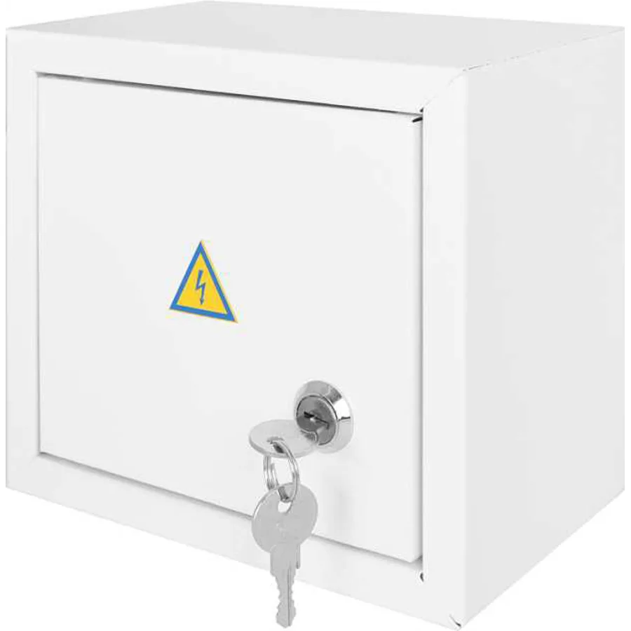 Корпус e.mbox.stand.n.06.z металевий, під 6 мод., навісний, з замком