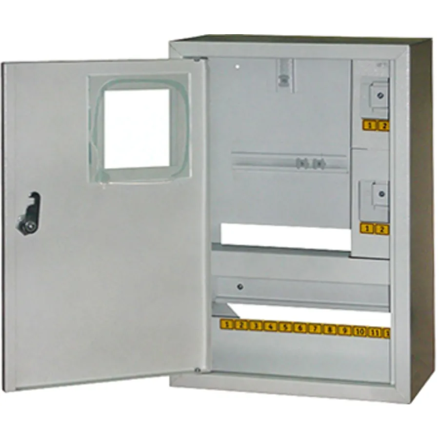 Корпус e.mbox.stand.n.f1.16.z.e металевий, під 1-ф. електронний лічильник, 16 мод., навісний, з замком