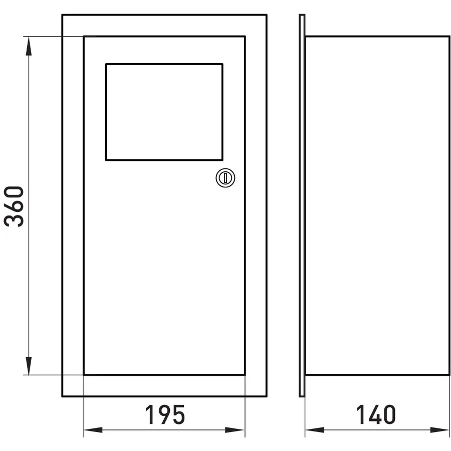 Корпус e.mbox.stand.w.f1.08.z металевий, під 1-ф. лічильник, 8 мод., що вбудовується, з замком