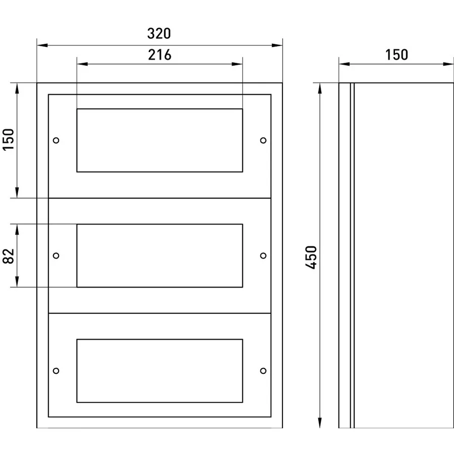 Корпус металевий e.mbox.industrial.n.36z IP41, навісний, на 36 модулів